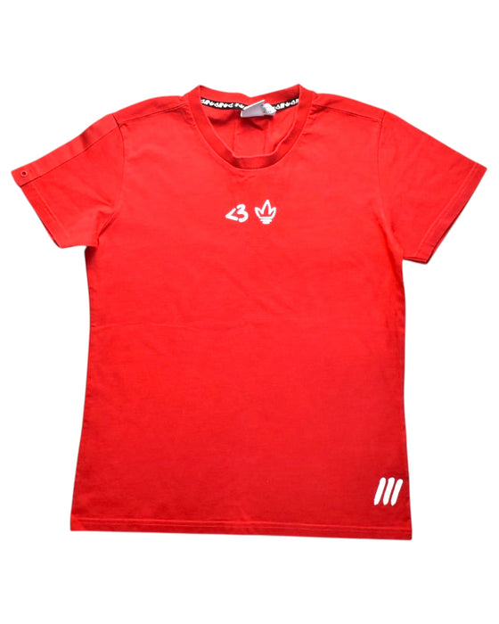 A Red Short Sleeve T Shirts from Adidas in size 14Y for boy. (Front View)