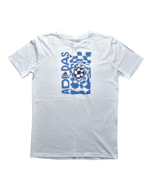 A White Short Sleeve T Shirts from Adidas in size 12Y for boy. (Front View)