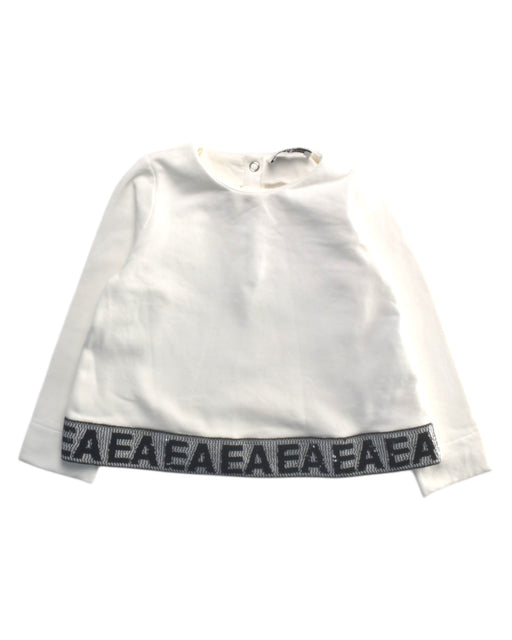 A White Long Sleeve Tops from Emporio Armani in size 12-18M for girl. (Front View)