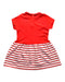 A Red Short Sleeve Dresses from Petit Bateau in size 3T for girl. (Back View)