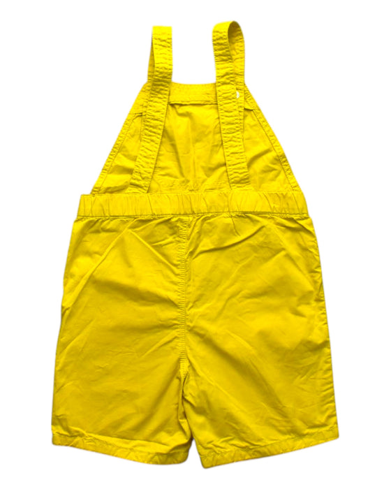 A Yellow Overall Shorts from Petit Bateau in size 2T for boy. (Back View)