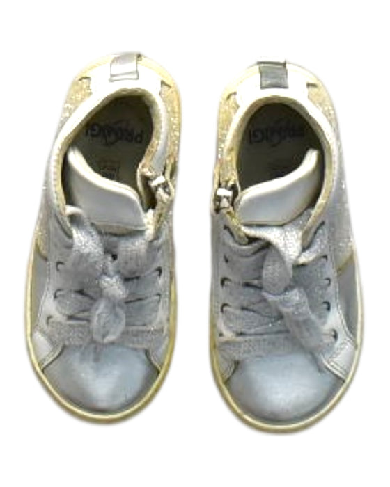 A Silver Sneakers from Primigi in size 4T for girl. (Back View)