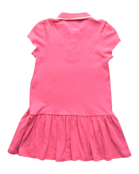 A Pink Short Sleeve Dresses from Petit Bateau in size 4T for girl. (Back View)