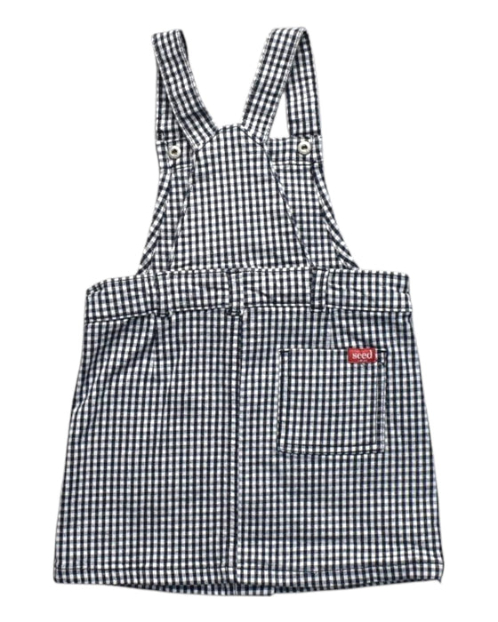 A Black Overall Dresses from Seed in size 3T for girl. (Back View)