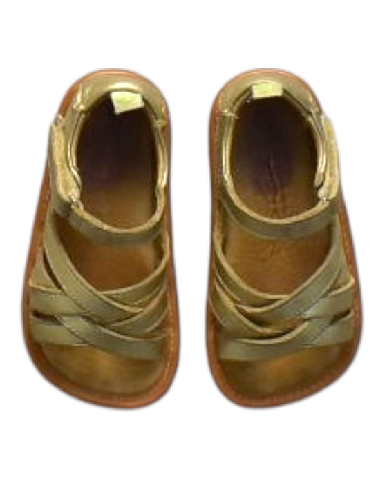 A Gold Sandals from Tip Toey Joey in size 18-24M for girl. (Back View)