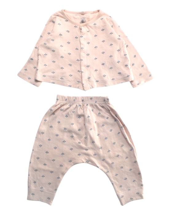 A Pink Pants Sets from Petit Bateau in size 3-6M for girl. (Front View)