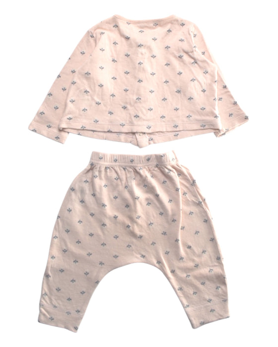 A Pink Pants Sets from Petit Bateau in size 3-6M for girl. (Back View)