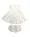A White Dress Sets from Chateau de Sable in size 3-6M for girl. (Back View)