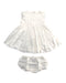A White Dress Sets from Chateau de Sable in size 3-6M for girl. (Back View)