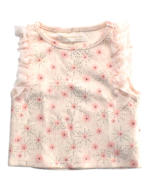 A Pink Sleeveless Tops from Gingersnaps in size 12-18M for girl. (Front View)