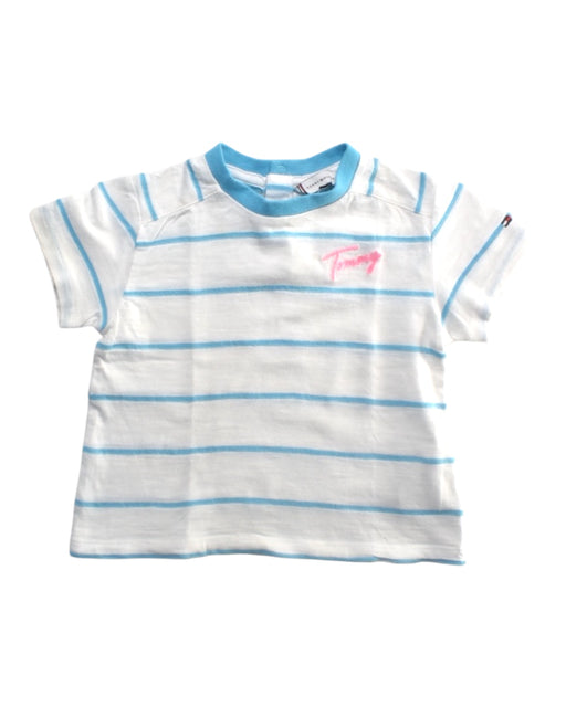 A White Short Sleeve T Shirts from Tommy Hilfiger in size 6-12M for boy. (Front View)