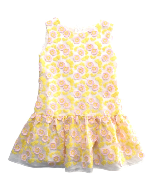 A Yellow Sleeveless Dresses from Charabia in size 4T for girl. (Front View)