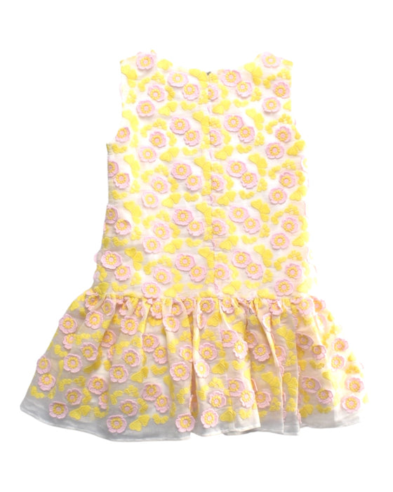 A Yellow Sleeveless Dresses from Charabia in size 4T for girl. (Back View)