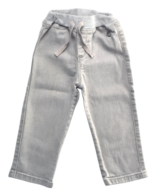 A Grey Jeans from Petit Bateau in size 6-12M for boy. (Front View)