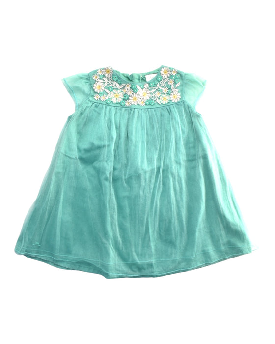 A Green Short Sleeve Dresses from Chateau de Sable in size 18-24M for girl. (Front View)