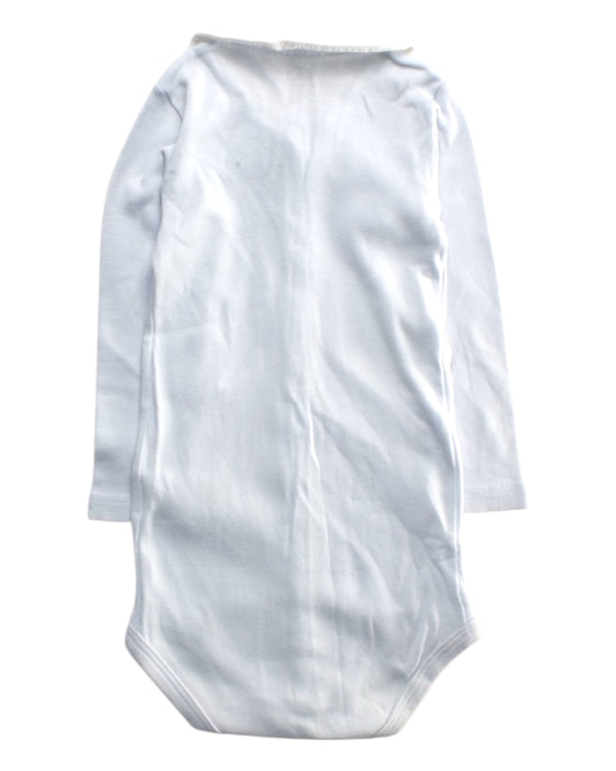 A White Long Sleeve Bodysuits from Petit Bateau in size 6-12M for girl. (Back View)