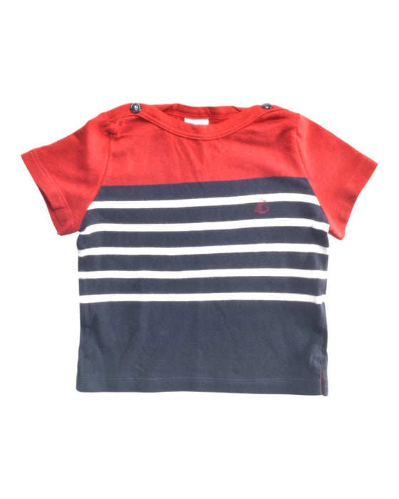 A Red Short Sleeve T Shirts from Petit Bateau in size 6-12M for boy. (Front View)