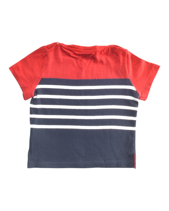 A Red Short Sleeve T Shirts from Petit Bateau in size 6-12M for boy. (Back View)