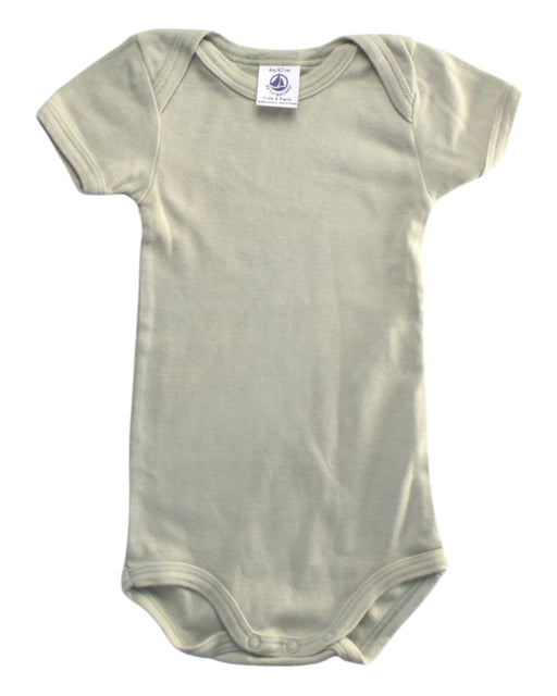 A Beige Short Sleeve Bodysuits from Petit Bateau in size 3-6M for boy. (Front View)