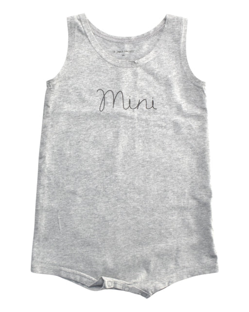 A Grey Sleeveless Rompers from Le Petit Society in size 12-18M for boy. (Front View)