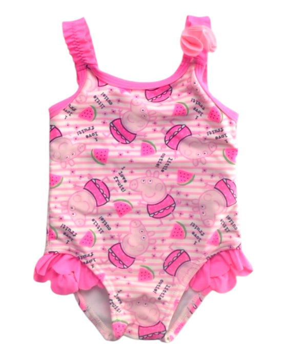 A Pink Swimsuits from Mothercare in size 3-6M for girl. (Front View)