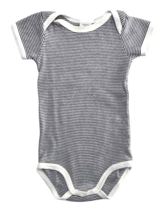 A Navy Short Sleeve Bodysuits from Petit Bateau in size 3-6M for boy. (Front View)