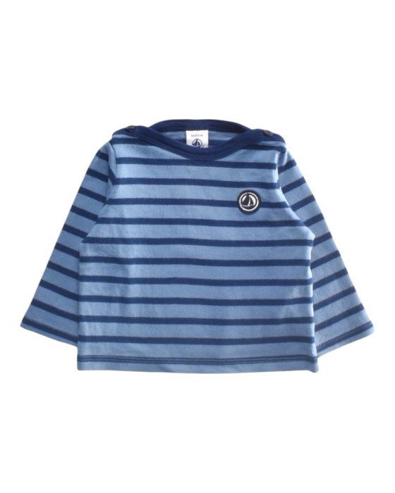 A Blue Long Sleeve Tops from Petit Bateau in size 3-6M for boy. (Front View)