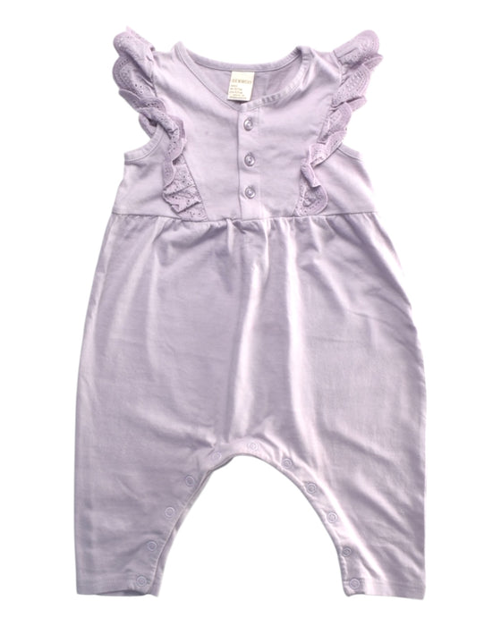 A Purple Sleeveless Rompers from Genwoo Kids in size 0-3M for girl. (Front View)