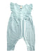 A Blue Sleeveless Rompers from Genwoo Kids in size 0-3M for girl. (Front View)