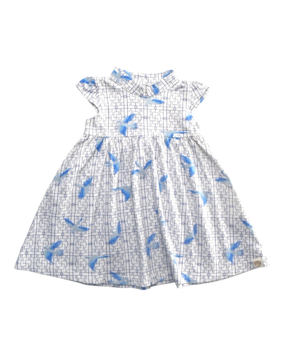 A Blue Short Sleeve Dresses from Le Petit Society in size 6-12M for girl. (Front View)