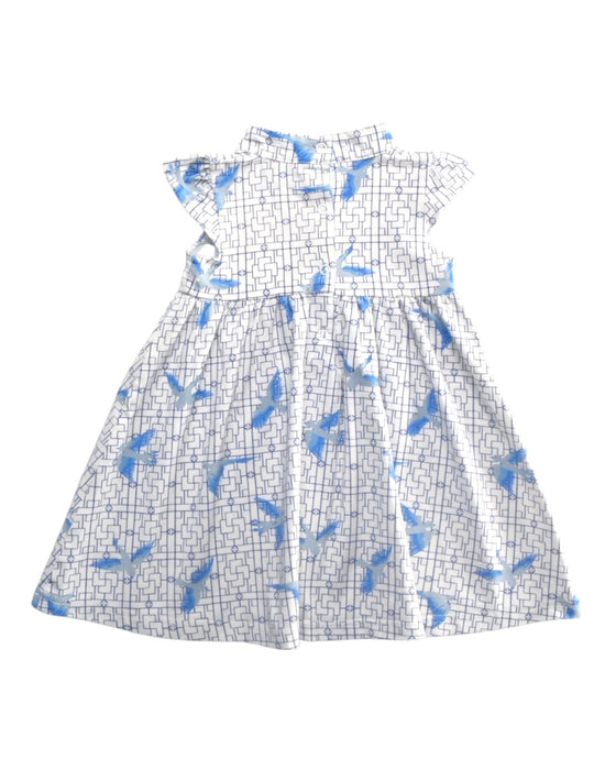 A Blue Short Sleeve Dresses from Le Petit Society in size 6-12M for girl. (Back View)