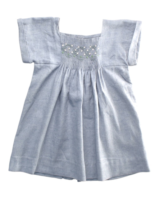 A Blue Short Sleeve Dresses from Bonpoint in size 6-12M for girl. (Front View)