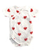 A Red Short Sleeve Bodysuits from Petit Bateau in size 6-12M for girl. (Front View)