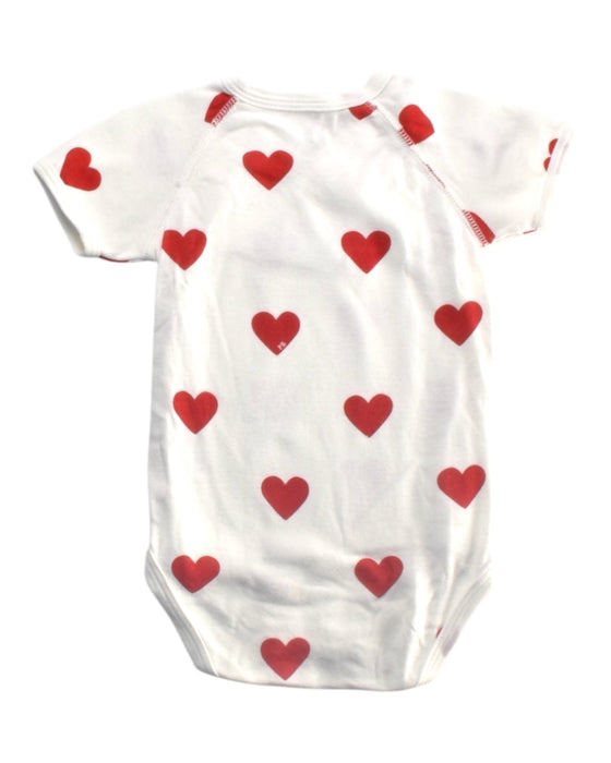 A Red Short Sleeve Bodysuits from Petit Bateau in size 6-12M for girl. (Back View)