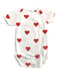 A Red Short Sleeve Bodysuits from Petit Bateau in size 6-12M for girl. (Back View)