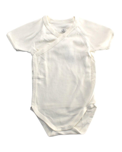 A White Short Sleeve Bodysuits from Petit Bateau in size 6-12M for girl. (Front View)