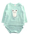 A Teal Long Sleeve Bodysuits from Seed in size 6-12M for girl. (Front View)