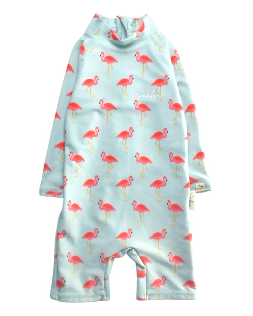 A Blue Rash Guards from Sandbar in size 6-12M for girl. (Front View)