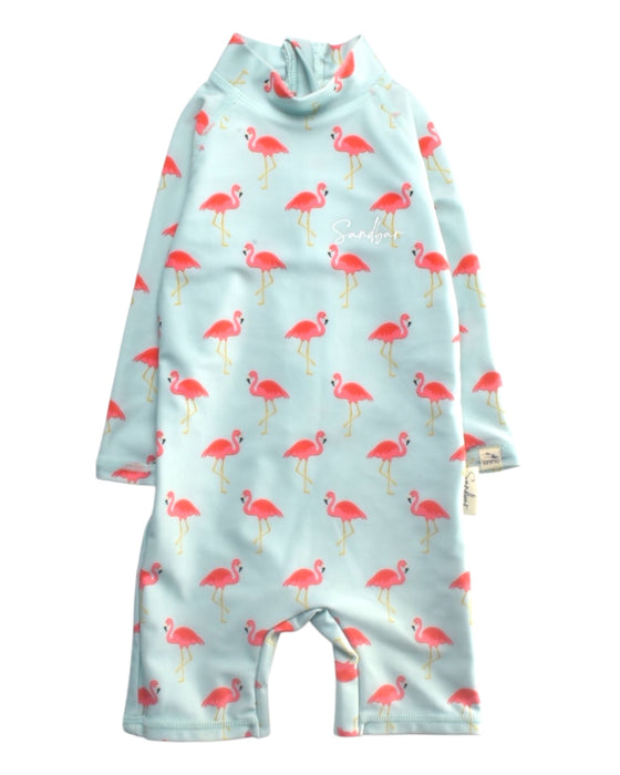 A Blue Rash Guards from Sandbar in size 6-12M for girl. (Front View)