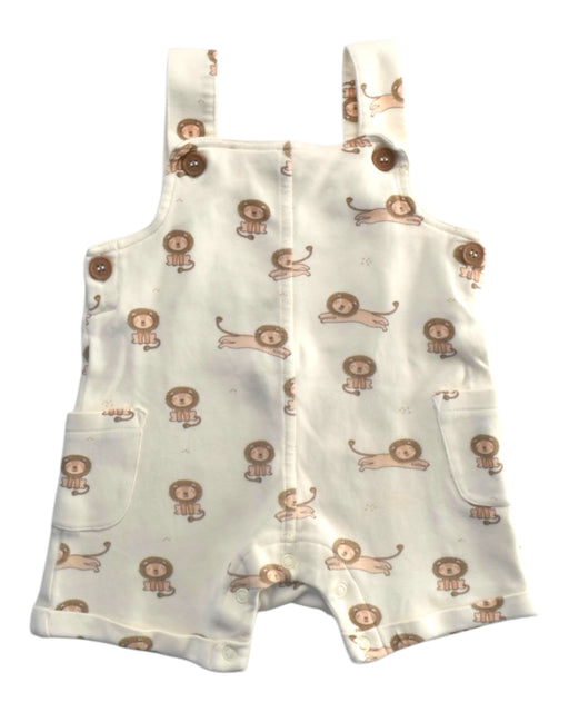 A White Overall Shorts from Aster & Oak in size 3-6M for girl. (Front View)