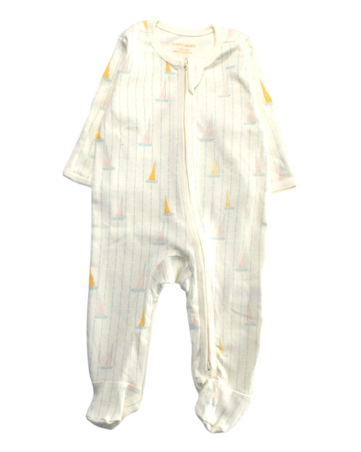 A White Onesies from Le Petit Society in size 3-6M for girl. (Front View)