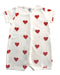 A Red Short Sleeve Rompers from Petit Bateau in size 6-12M for girl. (Front View)