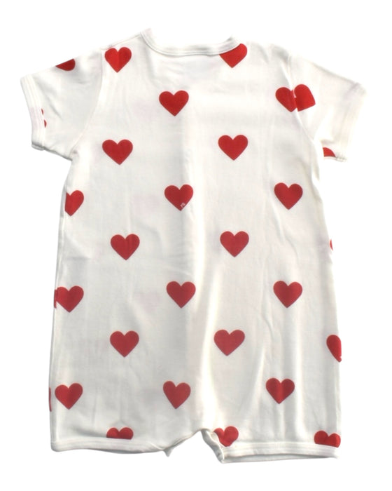 A Red Short Sleeve Rompers from Petit Bateau in size 6-12M for girl. (Back View)
