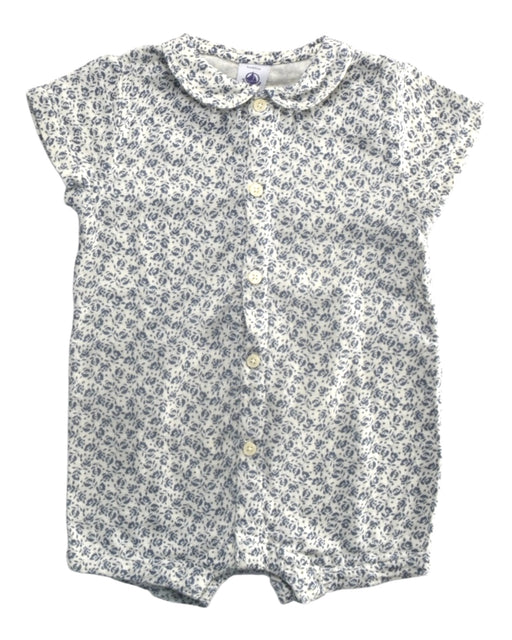 A White Short Sleeve Rompers from Petit Bateau in size 3-6M for girl. (Front View)