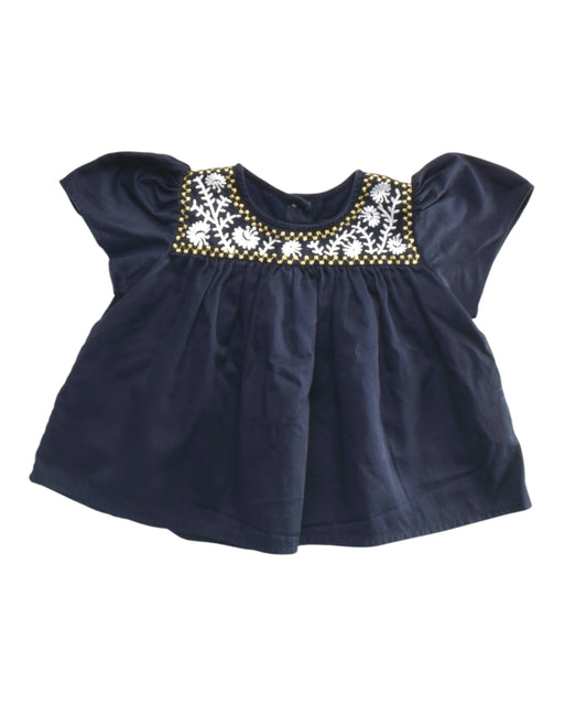 A Navy Short Sleeve Tops from Velveteen in size 6-12M for girl. (Front View)