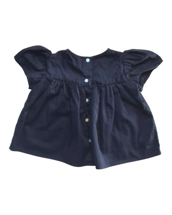 A Navy Short Sleeve Tops from Velveteen in size 6-12M for girl. (Back View)