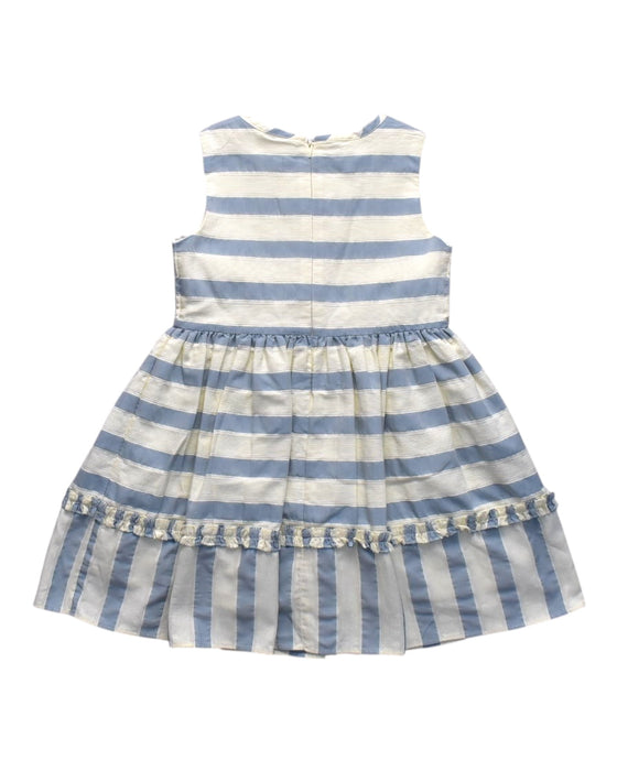 A Blue Sleeveless Dresses from Boden in size 4T for girl. (Back View)