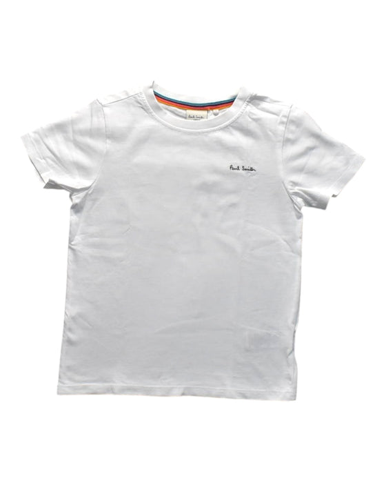 A White Short Sleeve T Shirts from Paul Smith in size 6T for boy. (Front View)