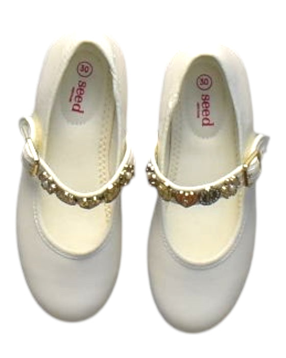 A White Flats from Seed in size 6T for girl. (Back View)