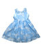 A Blue Sleeveless Dresses from bloomB in size 7Y for girl. (Front View)